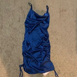 Blue silk dress